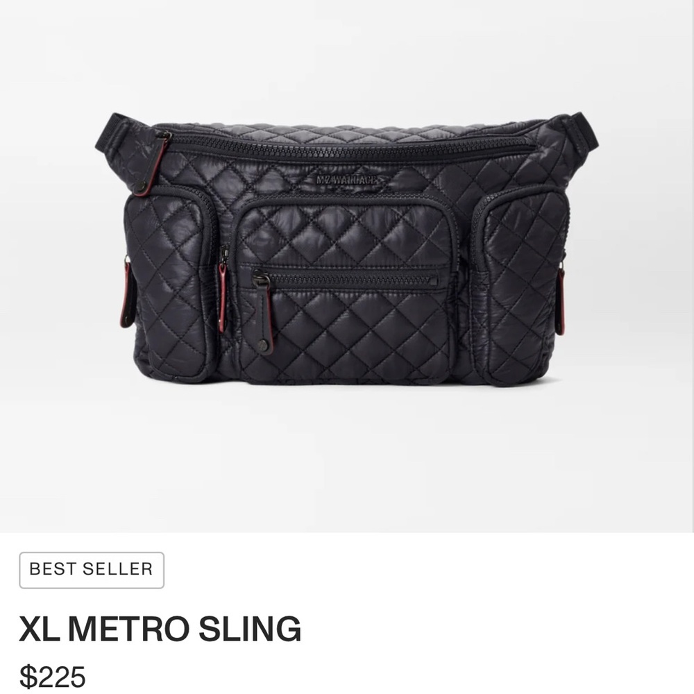 MZ Wallace Black Quilted Crossbody Bag